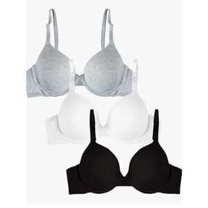 Fruit of The Loom Women's 38D 3-Pack Smooth Cotton Ultra-Soft T-Shirt Bra K29-25